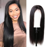 Human Hair Wigs 360 Lace Frontal Wigs Virgin Hair Straight Wig #1B