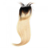 10 – 20 Inch Free Part Straight Lace Closure #1B/#613 Blonde