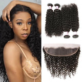 10A Virgin Hair 4 Bundles with 13 x 4 Lace Frontal Curly Wave Hair