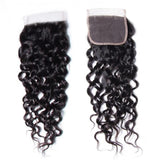 10 – 20 Inch Virgin Hair Water Wave 4 x 4 Lace Closure (#1B Natural Black)