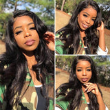 Human Hair Wigs 13 x 4 Lace Front Wigs Virgin Hair Body Wave Wig #1B