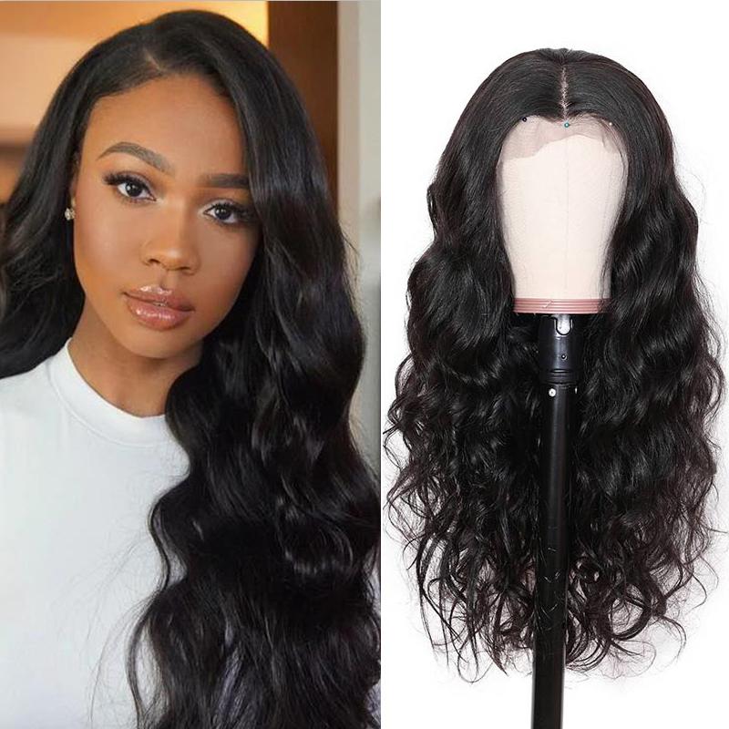 Pre-Plucked 360 Lace Frontal Wig Virgin Hair Body Wave #1B