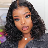 Pre-Plucked Virgin Hair Lace Front Bob Wig Deep Wave