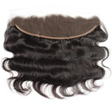 10 – 20 Inch Virgin Hair Body Wave Lace Frontal (#1B Natural Black)