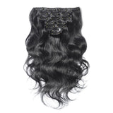16 – 26 Inch Clip In Remy Hair Extensions Body Wave (#1 Jet Black)