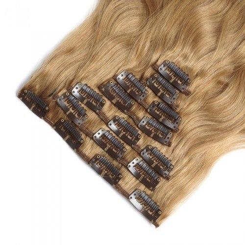 16 – 26 Inch Clip In Remy Hair Extensions Body Wave (#27 Strawberry Blonde)