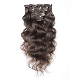 16 – 26 Inch Clip In Remy Hair Extensions Body Wave (#4 Medium Brown)