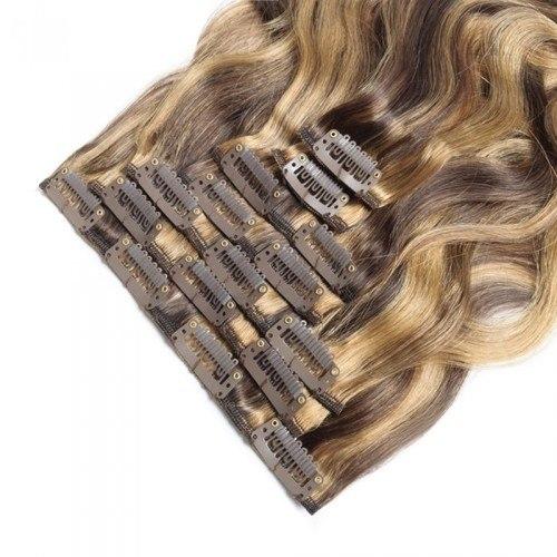 16 – 26 Inch Clip In Remy Hair Extensions Body Wave (#4/#27)