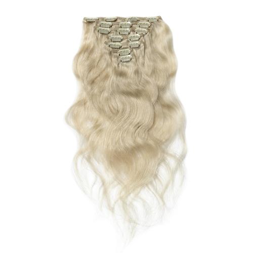 16 – 26 Inch Clip In Remy Hair Extensions Body Wave (#60 White Blonde)