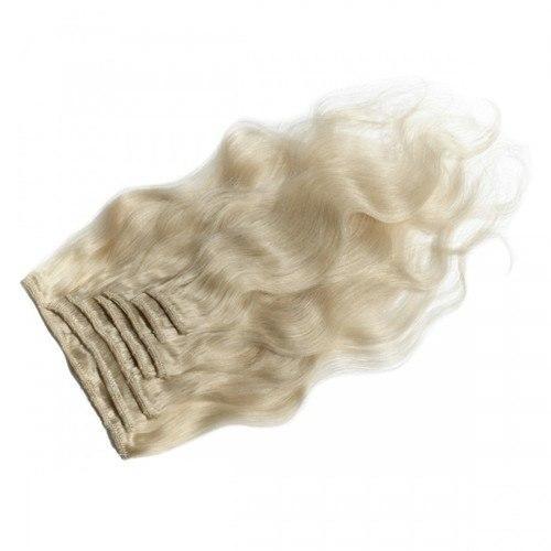 16 – 26 Inch Clip In Remy Hair Extensions Body Wave (#60 White Blonde)