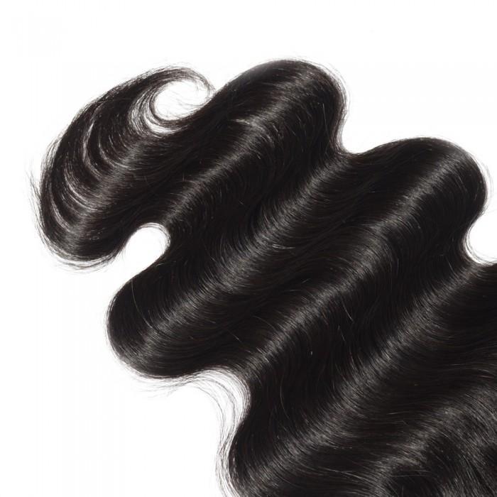 10 – 20 Inch Virgin Hair Body Wave Lace Closure #1B Natural Black