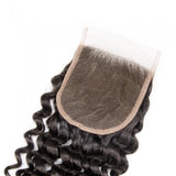 10 – 20 Inch Virgin Hair Deep Curly Lace Closure #1B Natural Black