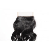 10 – 20 Inch Virgin Hair Natural Wave Lace Closure #1B Natural Black