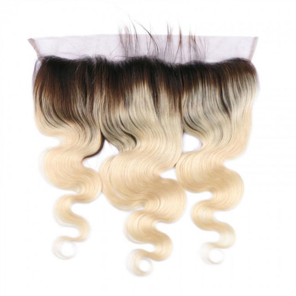 12 – 16 Inch Free Part Body Wave Lace Frontal #1B/#613 Blonde