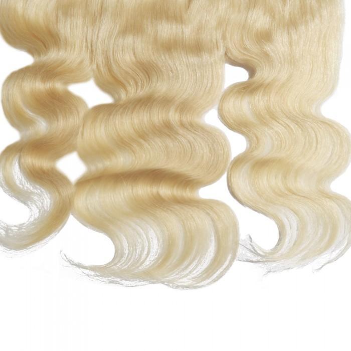 10 – 20 Inch Free Part Body Wave Lace Frontal #613 Blonde