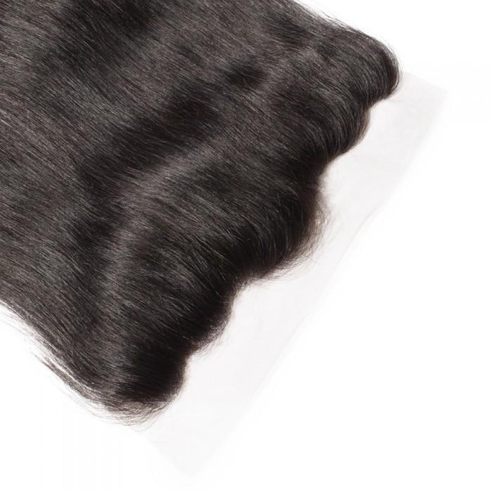 10 – 20 Inch Virgin Hair Straight Lace Frontal #1B Natural Black