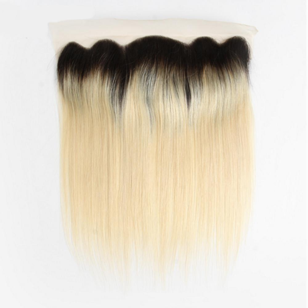 12 – 16 Inch Free Part Straight Lace Frontal #1B/#613 Blonde