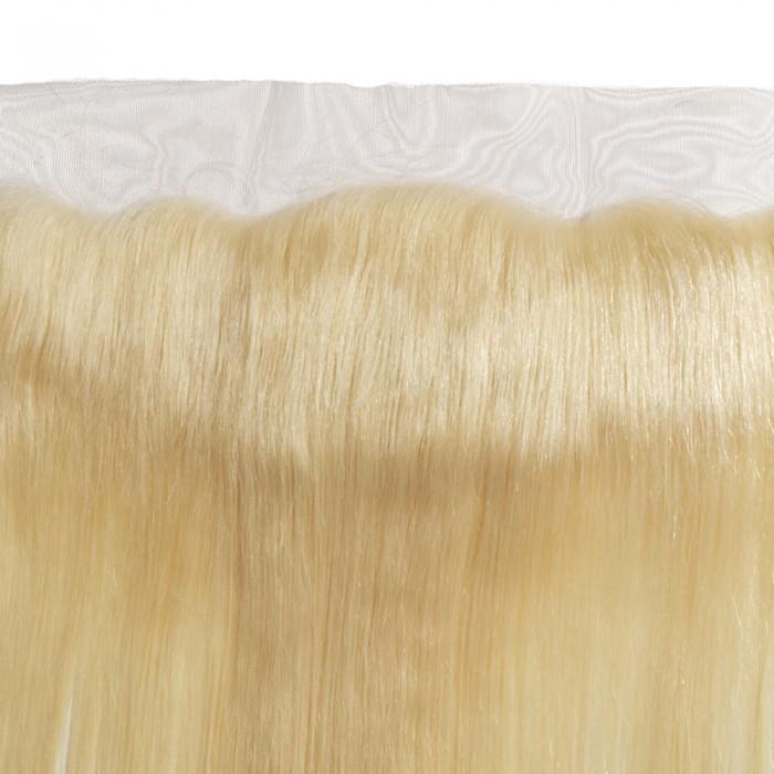 10 – 20 Inch Free Part Straight Lace Frontal #613 Blonde