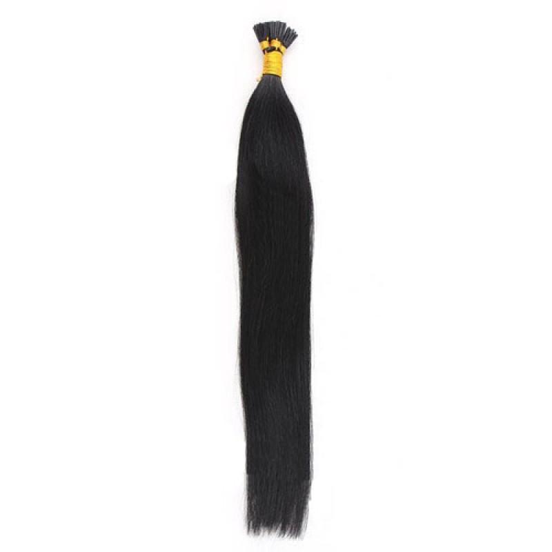 16 – 24 Inch Nail I Tip Remy Hair Extensions Straight (#1 Jet Black)