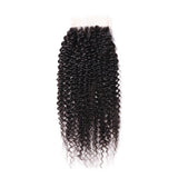 10 – 20 Inch Virgin Hair Kinky Curly 4 x 4 Lace Closure (#1B Natural Black)