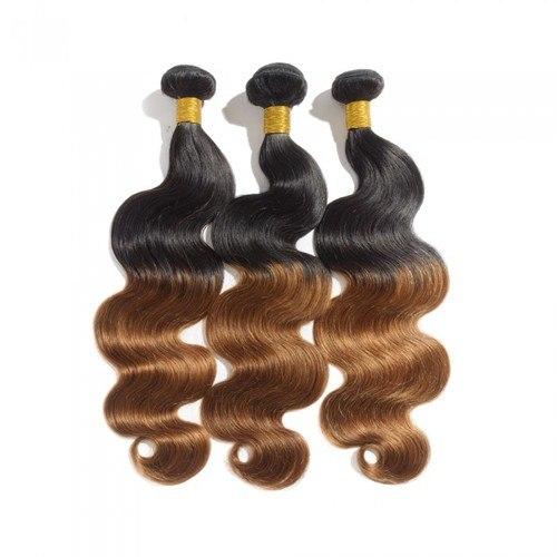 16 – 26 Inch Ombre Hair Human Remy Hair Extensions Body Wave (#1B/#30)