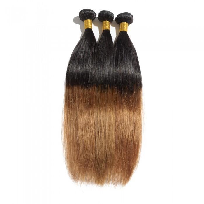 16 – 26 Inch Ombre Hair Human Remy Hair Extensions Straight (#1B/#30)