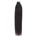 16 – 24 Inch Tape In Remy Hair Extensions Straight (#1B Natural Black)
