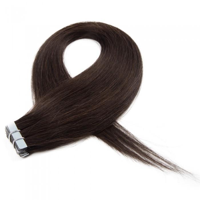 16 – 24 Inch Tape In Remy Hair Extensions Straight (#2 Dark Brown)