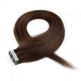 16 – 24 Inch Tape In Remy Hair Extensions Straight (#4 Medium Brown)
