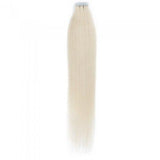 16 – 24 Inch Tape In Remy Hair Extensions Straight (#60 White Blonde)