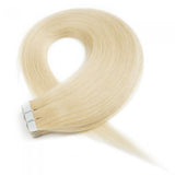 16 – 24 Inch Tape In Remy Hair Extensions Straight (#613 Bleach Blonde)
