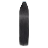 16 – 24 Inch Tape In Remy Hair Extensions Straight (#1 Jet Black)
