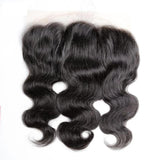 10 – 20 Inch Virgin Hair Body Wave Transparent Lace Frontal (#1B Natural Black)