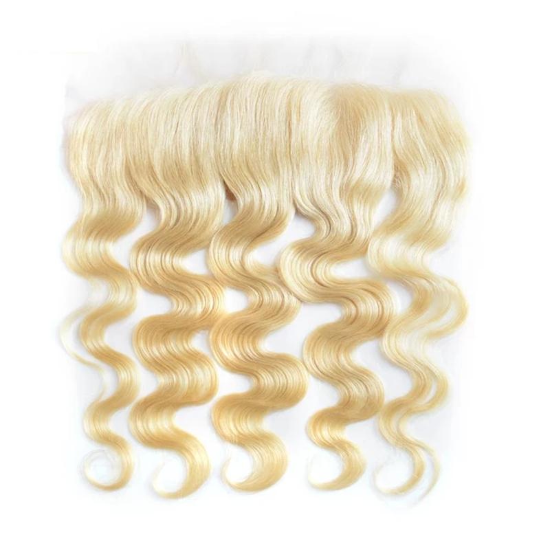 Virgin Hair Body Wave Transparent Lace Frontal (#613 Bleach Blonde)