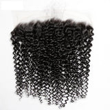 10 – 20 Inch Virgin Hair Curly Transparent Lace Frontal (#1B Natural Black)