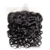 10 – 20 Inch Virgin Hair Water Wave Transparent Lace Frontal (#1B Natural Black)
