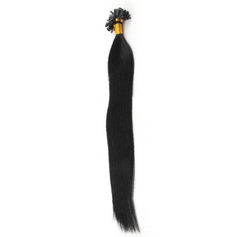 16 – 24 Inch Nail U Tip Remy Hair Extensions Straight (#1 Jet Black)