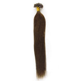 16 – 24 Inch Nail U Tip Remy Hair Extensions Straight (#4 Medium Brown)