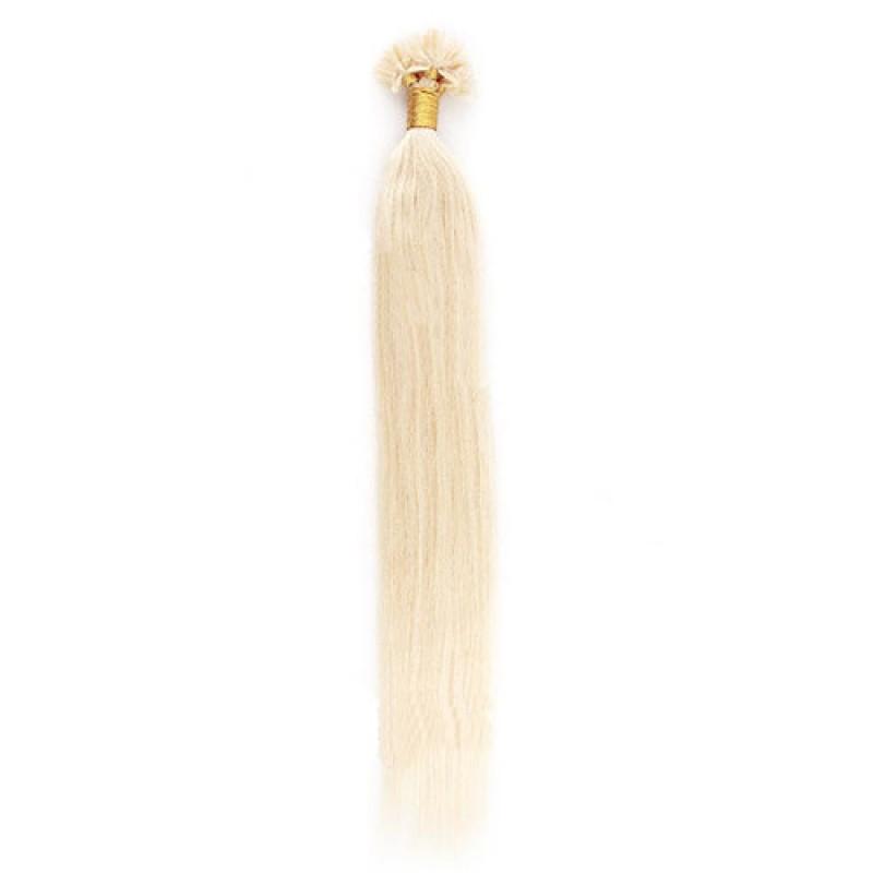 16 – 24 Inch Nail U Tip Remy Hair Extensions Straight (#613 Bleach Blonde)