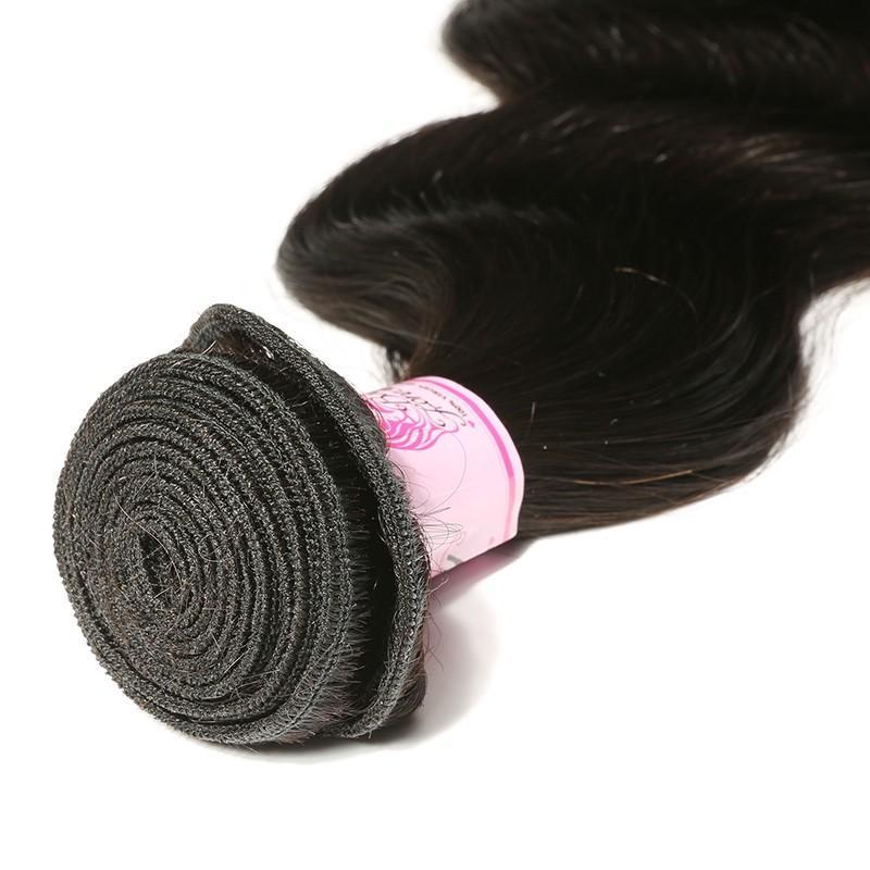 10A Indian Virgin Hair 100% Human Hair Body Wave (#1B Natural Black)