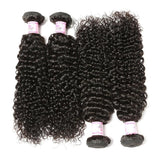 10A Virgin Hair 4 Bundles with 4 x 4 Lace Closure Curly Wave Hair