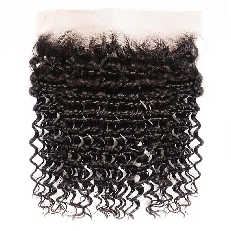 10A Virgin Hair 4 Bundles with 13 x 4 Lace Frontal Deep Wave Hair