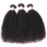 10A Virgin Hair 3 Bundles with 4 x 4 Lace Closure Kinky Curly Hair