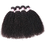 10A Virgin Hair 4 Bundles with 4 x 4 Lace Closure Kinky Curly Hair