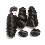 10A Virgin Hair 3 Bundles with 4 x 4 Lace Closure Loose Wave Hair