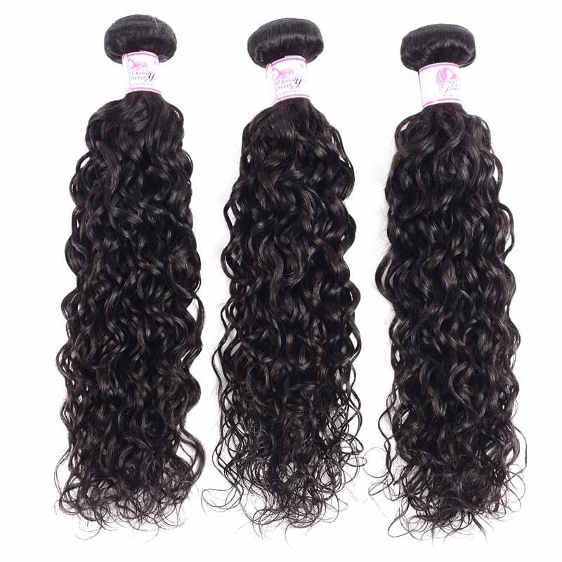 10A Peruvian Virgin Hair 100% Human Hair Water Wave (#1B Natural Black)