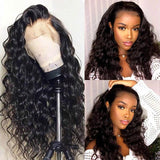 Human Hair Wigs 13 x 4 Lace Front Wigs Virgin Hair Loose Wave Wig #1B