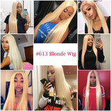 Human Hair Wigs 13 x 4 Lace Front Wigs Virgin Hair Straight Wig #613 Blonde